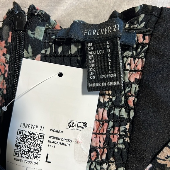 Forever 21 Floral Black Dress with Pink Accents - Picture 7 of 8